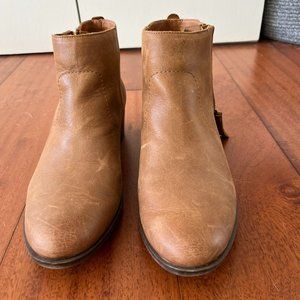 Lucky Brand Blandre Size 8M Leather Ankle Boot Topanga Tan